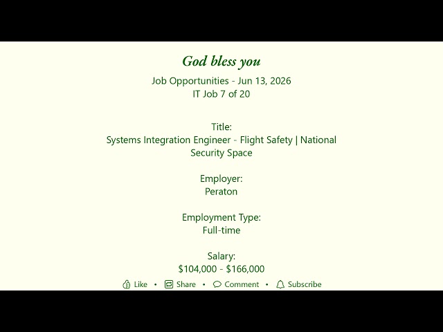 Daily IT Jobs Opportunities 2026-06-13