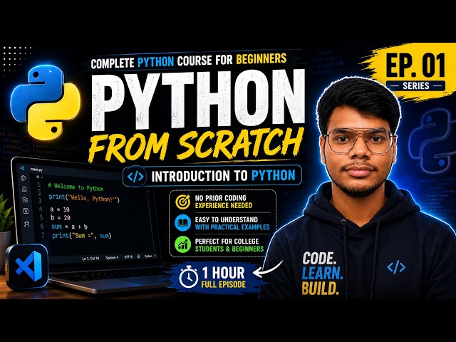 Python Tutorial for Beginners | Episode 1: Introduction to Python & Setup | Complete Python Course