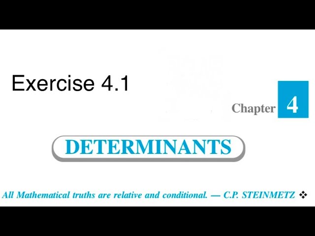Class 12 maths chapter 4 exercise 4.1 all solutions 
