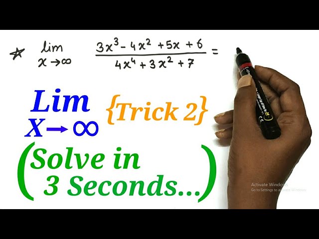 Limits to Infinity | Extended version | Trick 2 | Solution in 3 Seconds | 12th MHCET | Maths