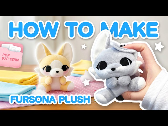 DIY Fursona Plush Tutorial: 9cm Sitting Furry Pattern | PDF Sewing Pattern Available
