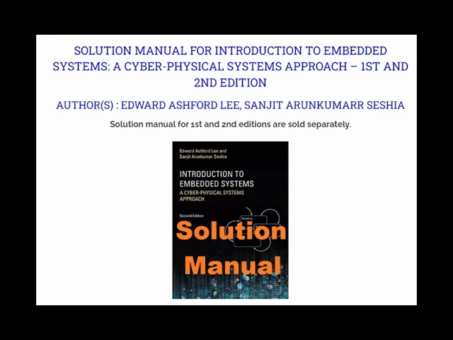 Solution Manual for Introduction to Embedded Systems – Edward Lee, Sanjit Seshia