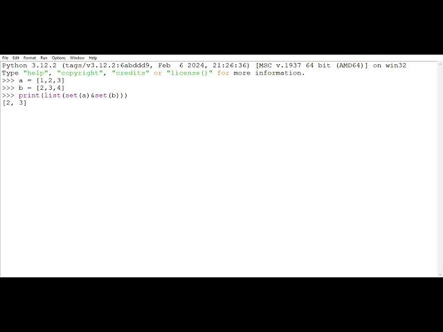 Python program : WAP in array to find middle array using intersection 