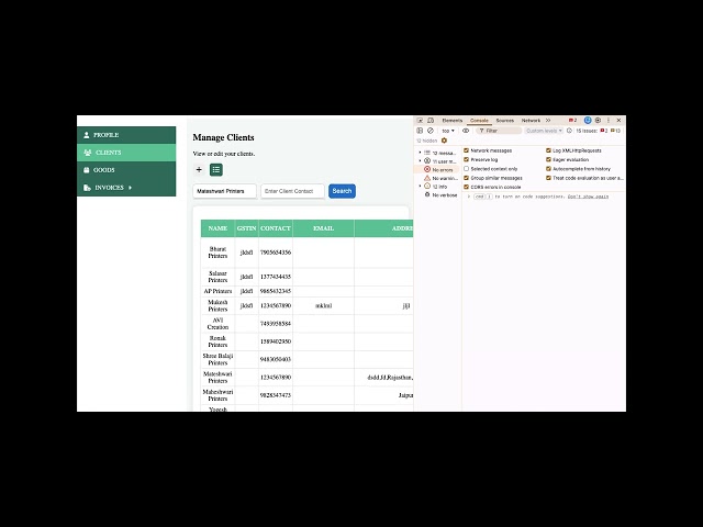 Product Class #31 | Dynamic Filters & Search Functionality (Clients, Goods, Invoices)