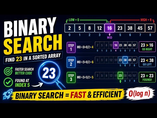 Binary Search 🔥 Fastest Search Algorithm Explained!