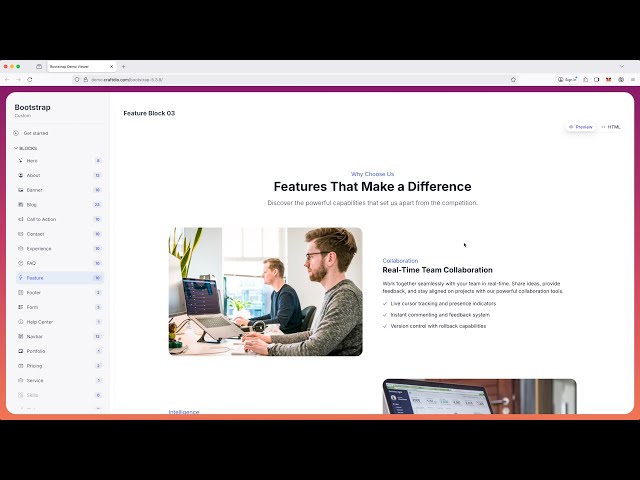 🚀 9 New Feature Sections – Free Download | 130 Bootstrap Blocks, Responsive Design & Modern UI