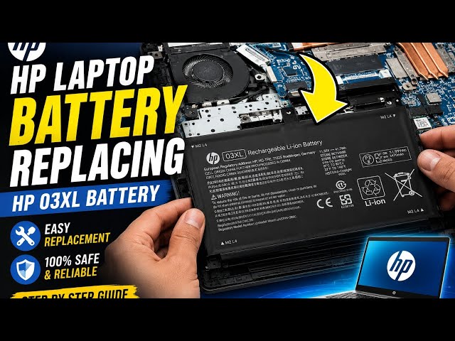 HP Laptop Battery Replacement 🔋 | HT03XL Battery Replace Step by Step | Laptop Repair