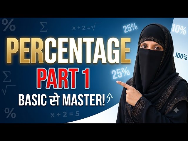 Percentage कैसे निकालें? 🔥 Basic से सीखें | 5 आसान Questions | Percentage Part 1@Maths queen Taskeen
