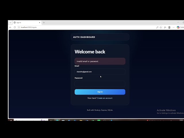 Express.js  login & signup page
