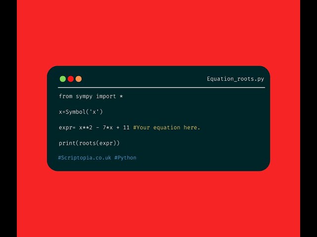 Python SymPy - Find roots of an equation