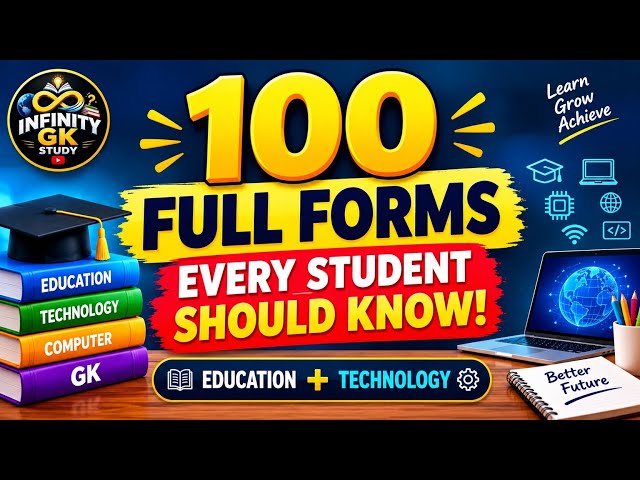 100 Educational & Technology Full Forms | Most Important Full Forms for Students | GK 2026
