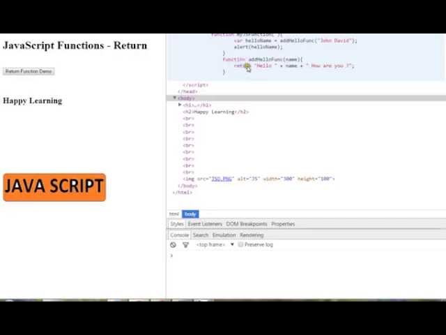 TAMIL HOW TO RETURN A STRING IN JAVASCRIPT METHOD DEMO