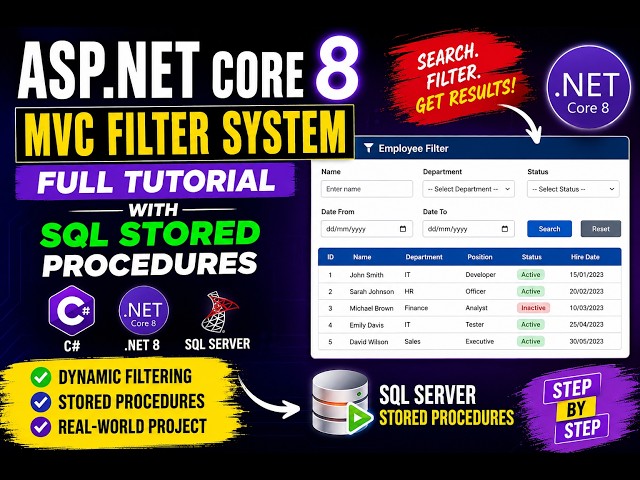 🔥 ASP.NET Core 8 MVC Filter System | Full Tutorial with SQL Stored Procedures 🚀