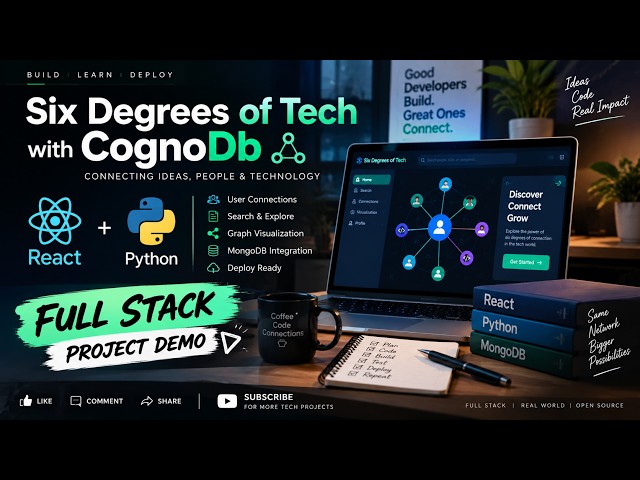 Six Degrees of Tech with CognoDb | React + Python | Full Stack Project Demo