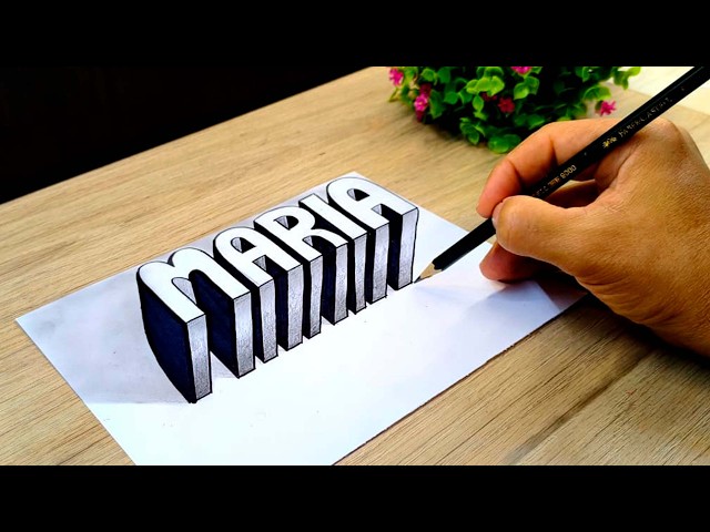 3D Drawing 🔥 How to Draw 3D LETTERS - MARIA Name with Depth Effect