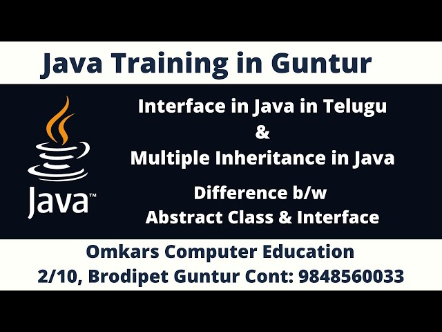 Interface in Java తెలుగులో with Example | Java Course in Guntur |Java Training Institutes in Guntur