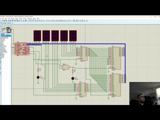 Lab 2 - 8086 + EEPROM (27C512) in Proteus