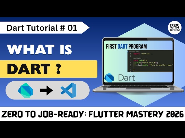 Introduction to Dart Programming | Dart Tutorial # 01 | Complete Dart Course for Beginners