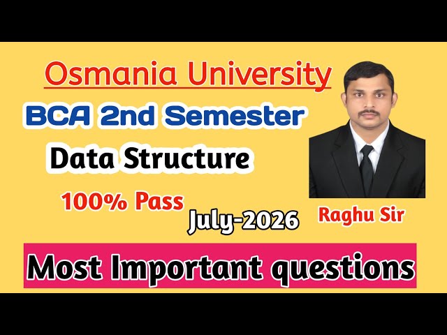 Data structure important questions 2026 | BCA 2nd Semester