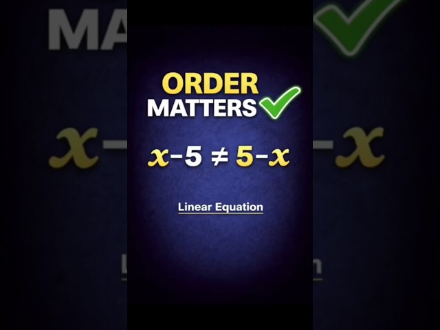 Problem #002 | When ORDER does matter? | Linear Equation #shorts #shortsfeed #yourubeshorts