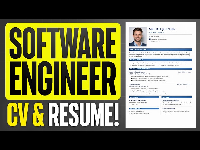 SOFTWARE ENGINEER CV & RESUME 2026 | How to Write a Winning Software Engineering CV or Resume!