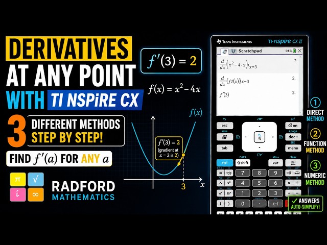 How to Find a Derivative at Any Point on TI-Nspire CX | 3 Methods for IB Maths