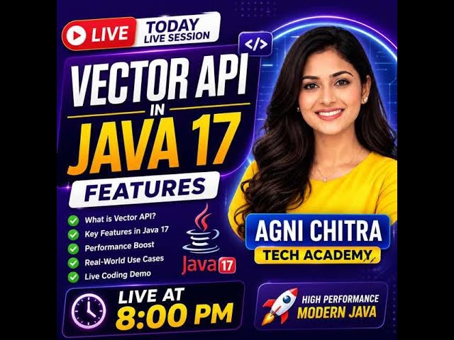 🔴 Java 17 Vector API Explained in Tamil | Performance Boost with SIMD | Live Coding Session @ 8 PM