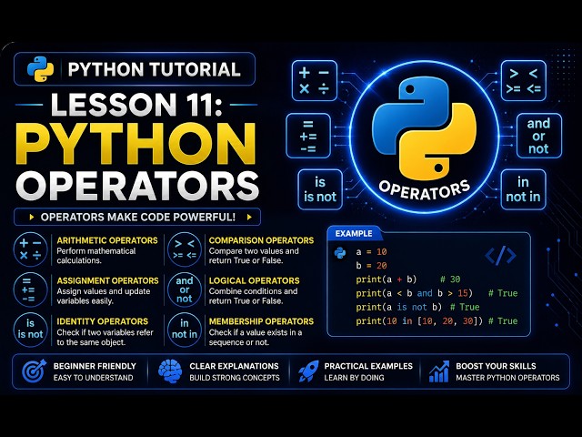Lesson 11  Python Operators  Part 4
