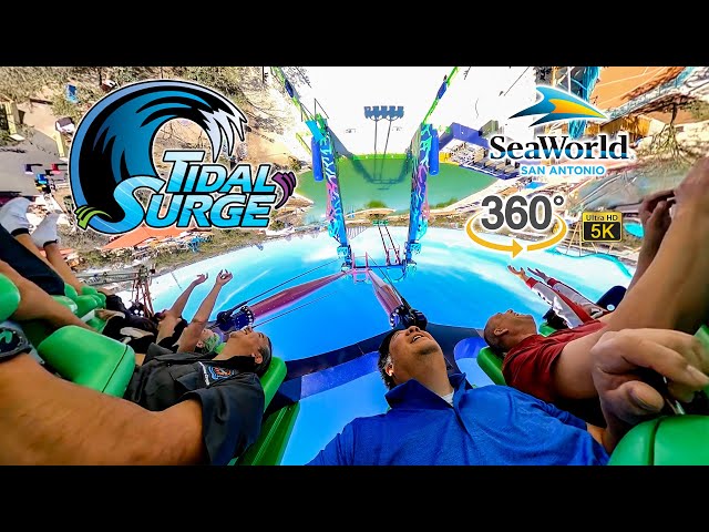 VR 360 5K Tidal Surge On Ride POV Media Day SeaWorld San Antonio 2022 03 02