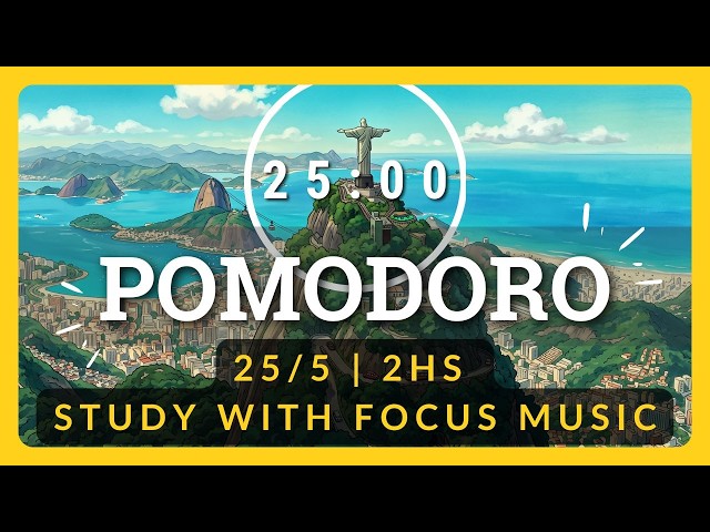 Cozy Brazil | 2-Hour Pomodoro Timer (25/5 × 4) | Lofi for Focus & Productivity | Deep Focus