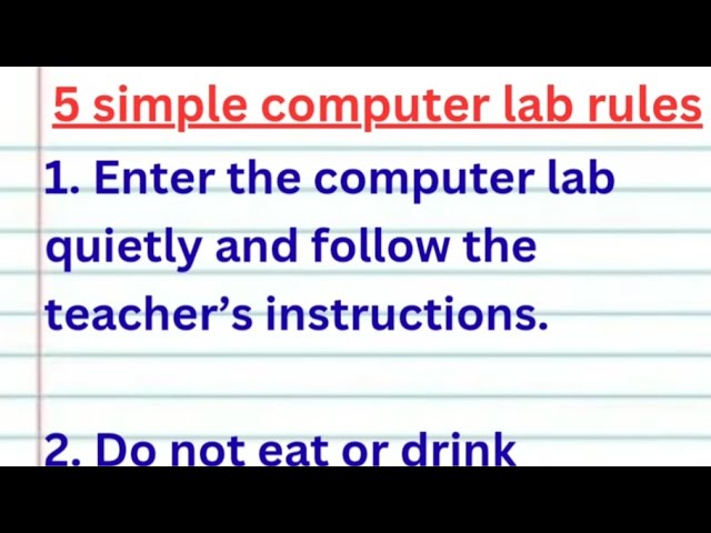 10 Computer Lab Rules || Computer Lab RulesinEnglish || Computer Lab Manners