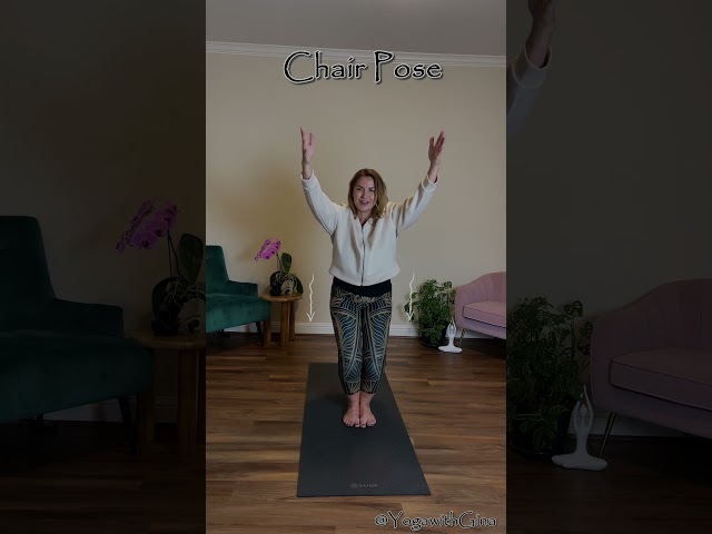 Chair Pose 101: Elevate Your Practice in 60 Seconds! #yogawithgina #yogawithgina #chairpose