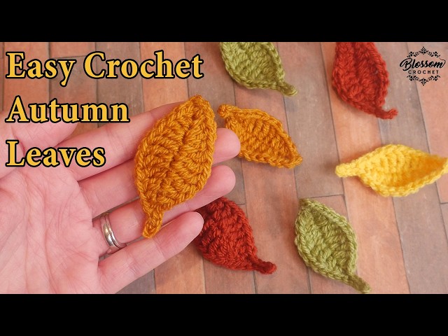 Crochet An EASY Autumn Leaf in 3 Minutes! Crochet leaf motif / appliqué