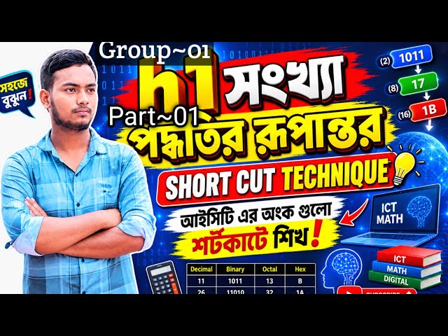 Decimal থেকে Octal ও Binary রূপান্তর | Decimal to Octal & Binary Conversion | ICT সংখ্যা পদ্ধতি
