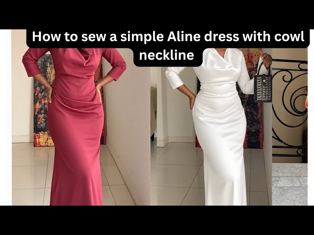How to Cut & Sew an A-Line Cowl Neck Dress | Easy Cowl Neckline Tutorial