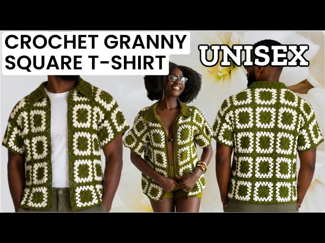 CROCHET GRANNY SQUARE T-SHIRT TUTORIAL | MADE TO MEASURE (S-5XL)