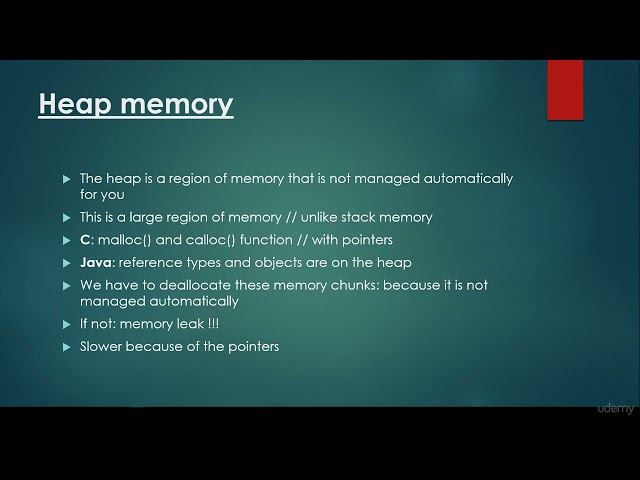Stacks in memory management