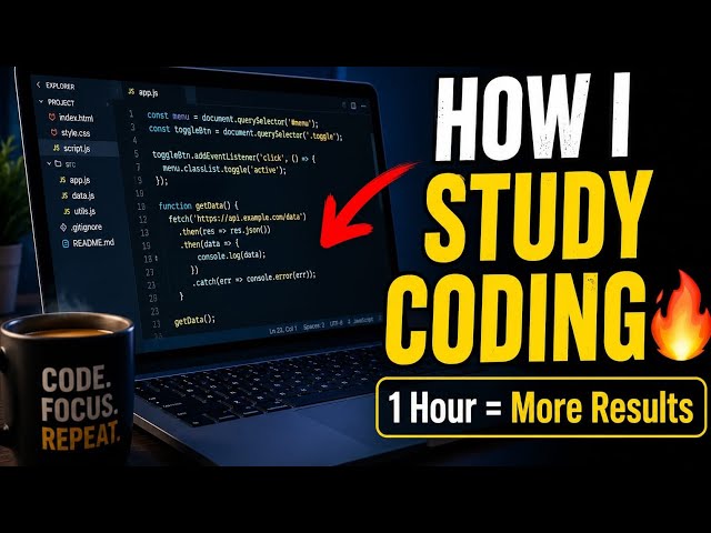 How I Study Coding Every Day 💻📚 | watch till end for important tip #studymotivation #studywithme