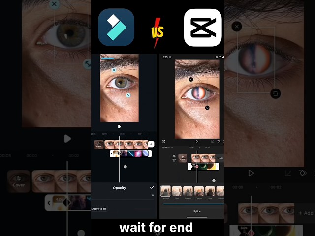 CapCut Pro VS Filmora 🔥 Which eye masking effect is better? 👀