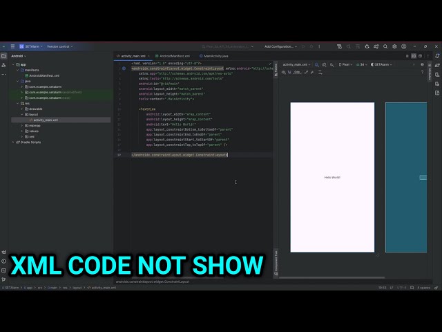 ANDROID XML CODE NOT SHOW