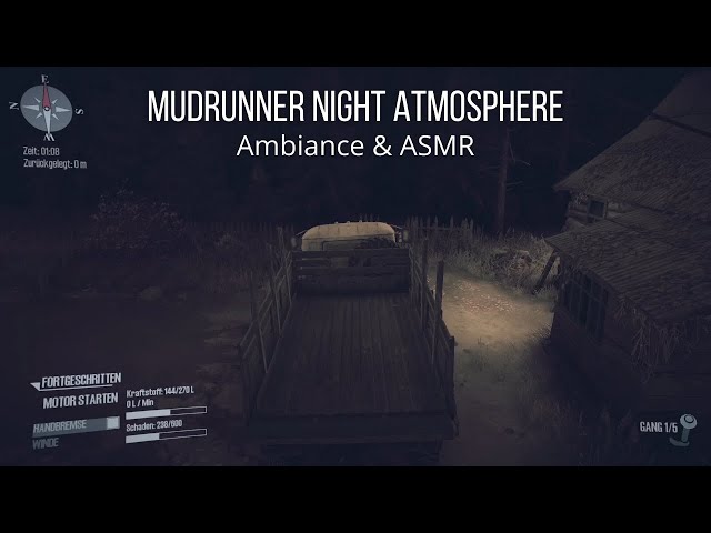 MudRunner Night Atmosphere - Ambiance ASMR (No Talking, In Game Sound Only) #02