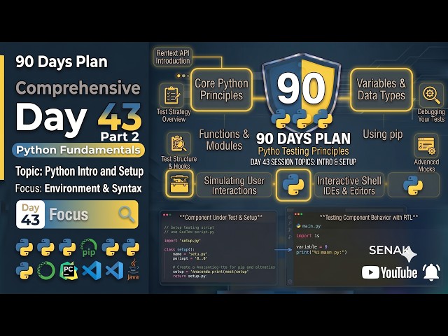 🔥43 - Part 2  - 90 days Plan | Python Introduction & Development Setup | Complete Beginner Guide 🚀