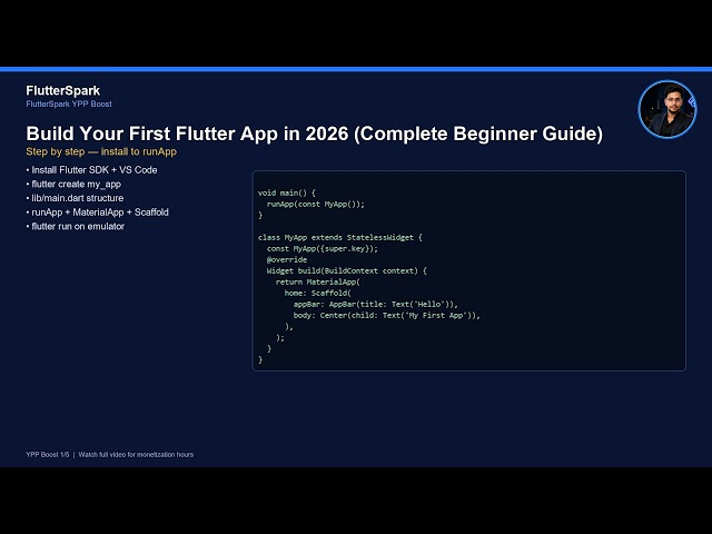 Build Your First Flutter App in 2026 (Complete Beginner Guide)