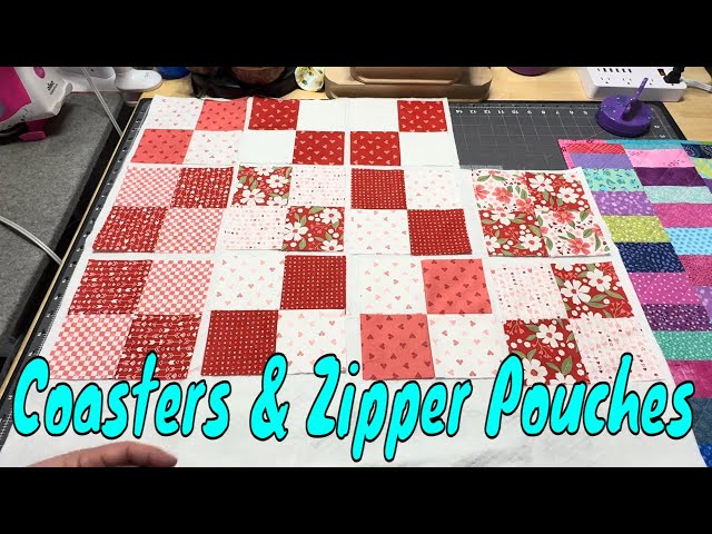 This Week in the Studio - February Gnome Coasters + Zipper Pouches from Layer Cakes