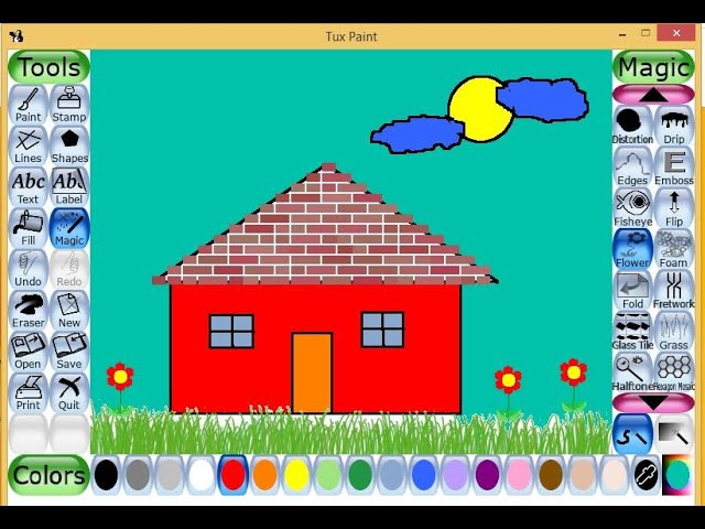 How to draw a Hut in Tux Paint
