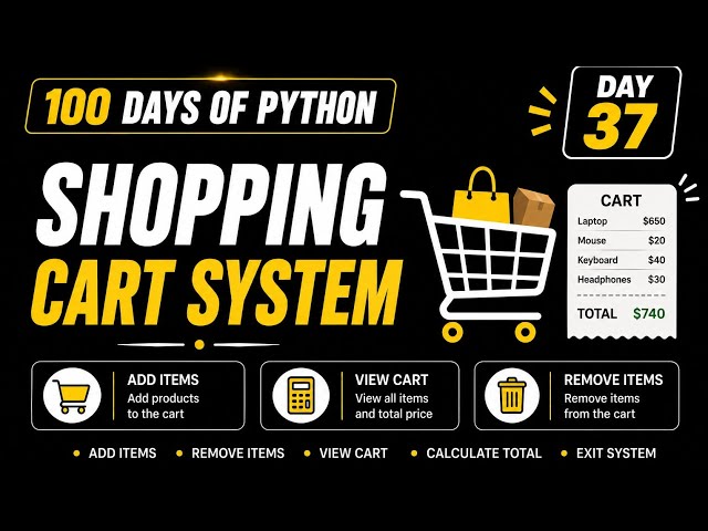 100 Days Of Python | Shopping Cart System | List | PY2AI 