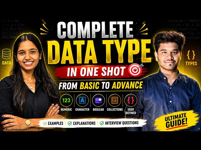 🚀 Complete Data Types in One Shot | Basic to Advanced Python Tutorial 🐍