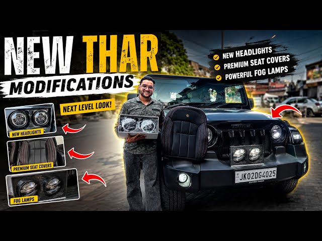 Finally Modification started on Thar | Custom Headlight, Sofa seat and many more