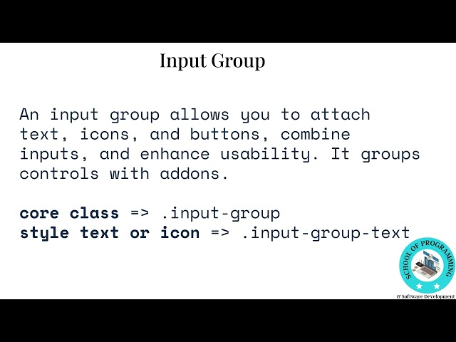 Bootstrap 5 - Range Input and Input groups  (Week 7 - Lesson 2)
