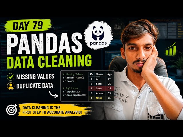 Day 79: Pandas Data Cleaning | Missing Values & Duplicate Data | Python Data Science